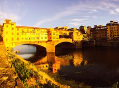 Ponte vecchio posta de sol